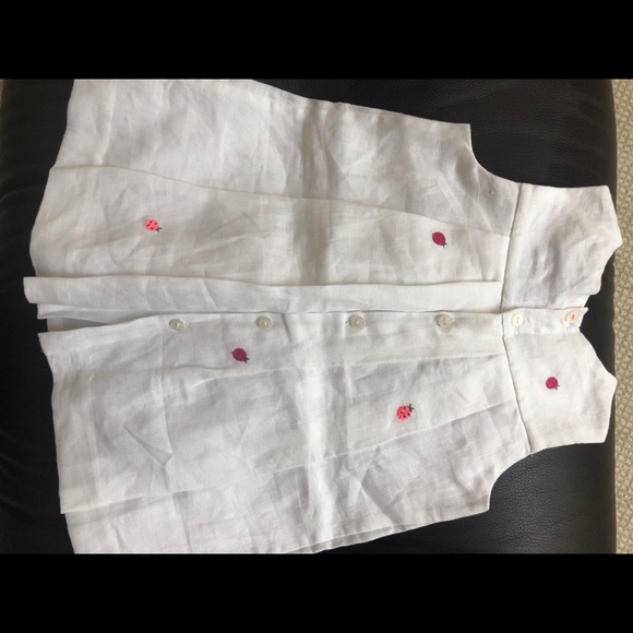 NWT 12 month Jacadi white Linen dress - Picture 3 of 4